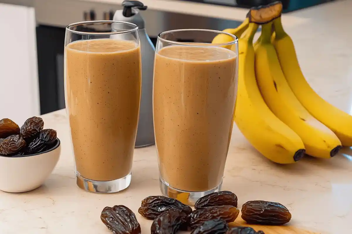 "Delicious banana date smoothie in a glass, topped with chia seeds and surrounded by fresh bananas and dates, highlighting its natural sweetness and nutrition." By including the focus keyphrase banana date smoothie in the alt text, you make the image more relevant to the page content and improve SEO performance.