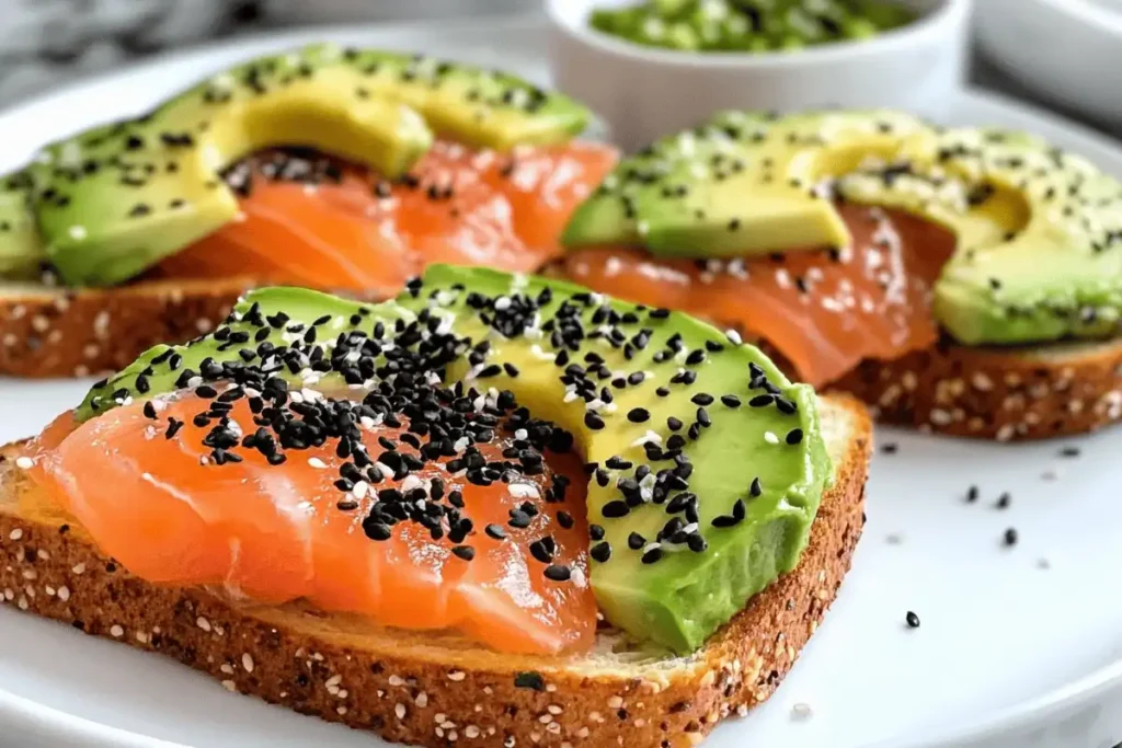 Smoked Salmon Avocado Toast with Garnishes